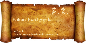 Pakos Kunigunda névjegykártya